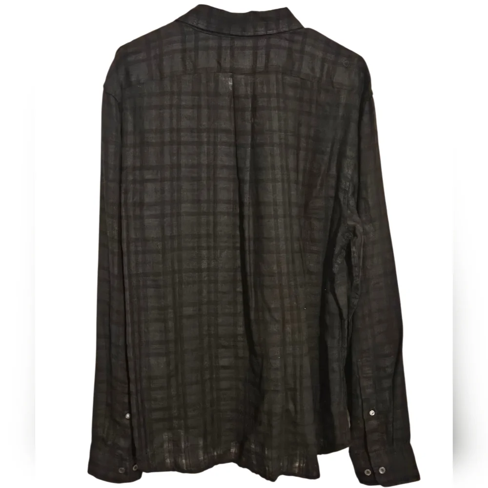 Banana Republic Black Plaid Button Down Shirt